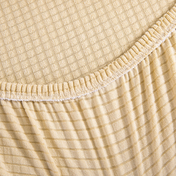 91家纺网 家纺一手货源 找家纺 壹零特色家纺 2025新款弹力玉米粒防水华夫格头枕椅套 豪华办公椅子套 米黄