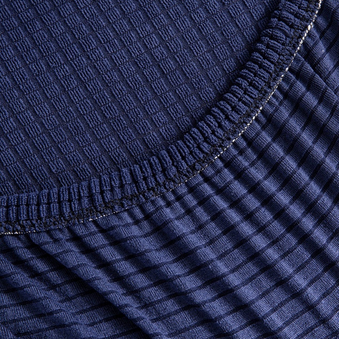 91家纺网 家纺一手货源 找家纺 壹零特色家纺 2025新款弹力玉米粒防水华夫格头枕椅套 豪华办公椅子套 藏青