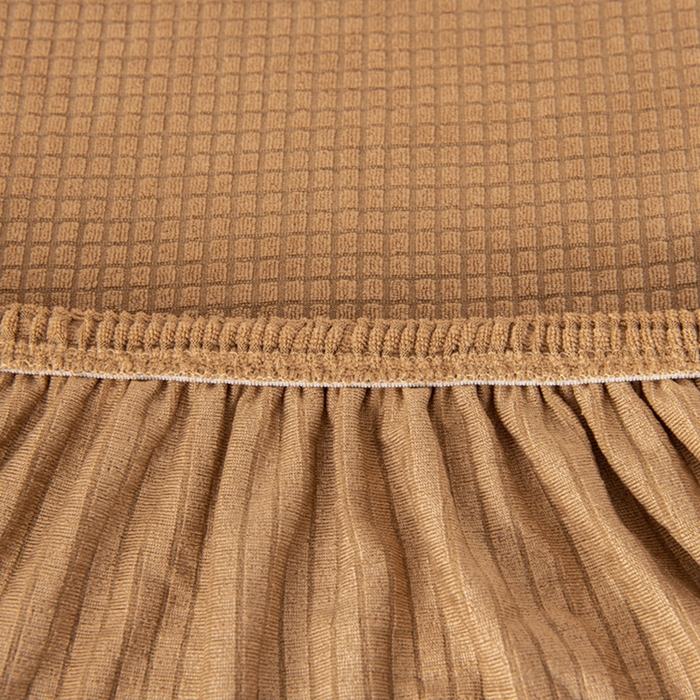 91家纺网 家纺一手货源 找家纺 壹零特色家纺 2025新款弹力玉米粒防水华夫格头枕椅套 豪华办公椅子套 奶茶色