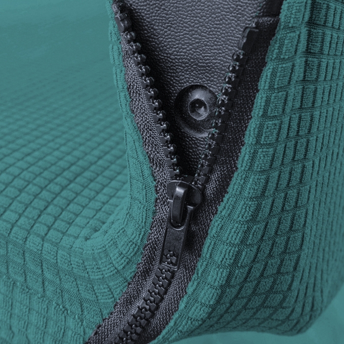 91家纺网 家纺一手货源 找家纺 壹零特色家纺 2025新款弹力玉米粒防水华夫格头枕椅套 豪华办公椅子套 翠绿