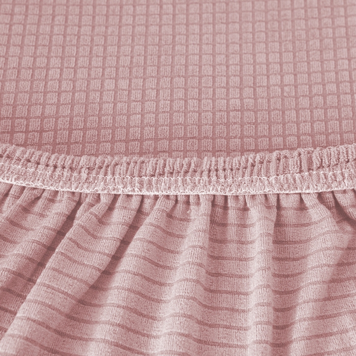 91家纺网 家纺一手货源 找家纺 壹零特色家纺 2025新款弹力玉米粒防水华夫格头枕椅套 豪华办公椅子套 藕粉