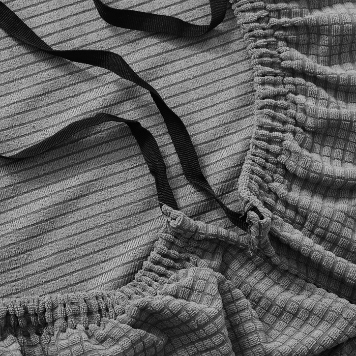 91家纺网 家纺一手货源 找家纺 壹零特色家纺 2025新款弹力玉米粒防水华夫格头枕椅套 豪华办公椅子套 深灰