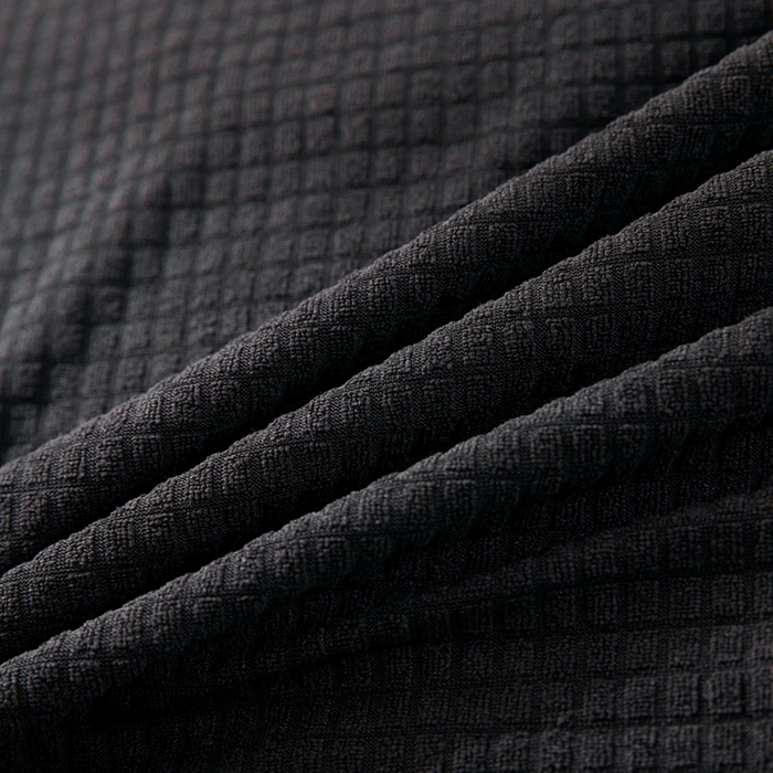 91家纺网 家纺一手货源 找家纺 壹零特色家纺 2025新款弹力玉米粒防水华夫格头枕椅套 豪华办公椅子套 黑色