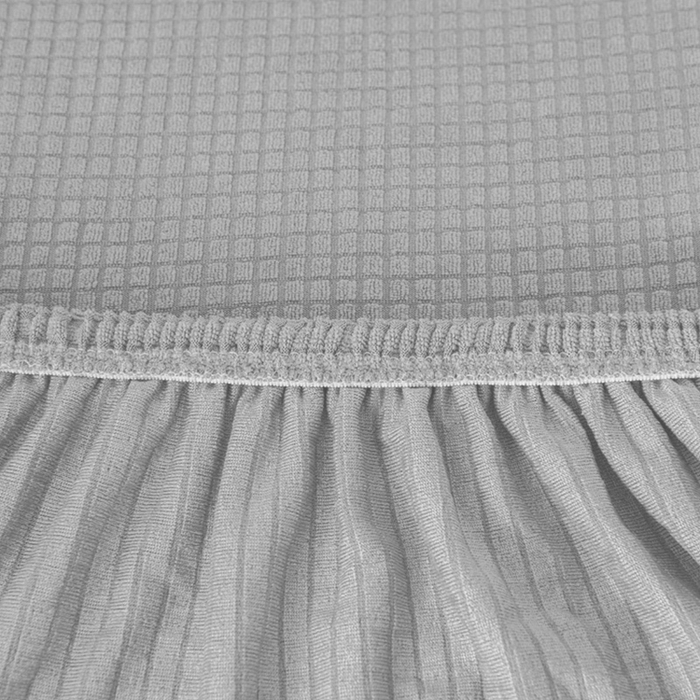 91家纺网 家纺一手货源 找家纺 壹零特色家纺 2025新款弹力玉米粒防水华夫格头枕椅套 豪华办公椅子套 中灰