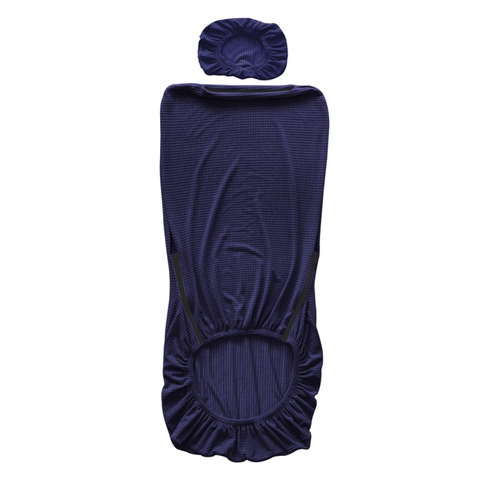 91家纺网 家纺一手货源 找家纺 壹零特色家纺 2025新款弹力玉米粒防水华夫格头枕椅套 豪华办公椅子套 藏青