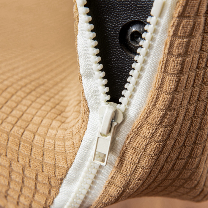 91家纺网 家纺一手货源 找家纺 壹零特色家纺 2025新款弹力玉米粒防水华夫格头枕椅套 豪华办公椅子套 奶茶色