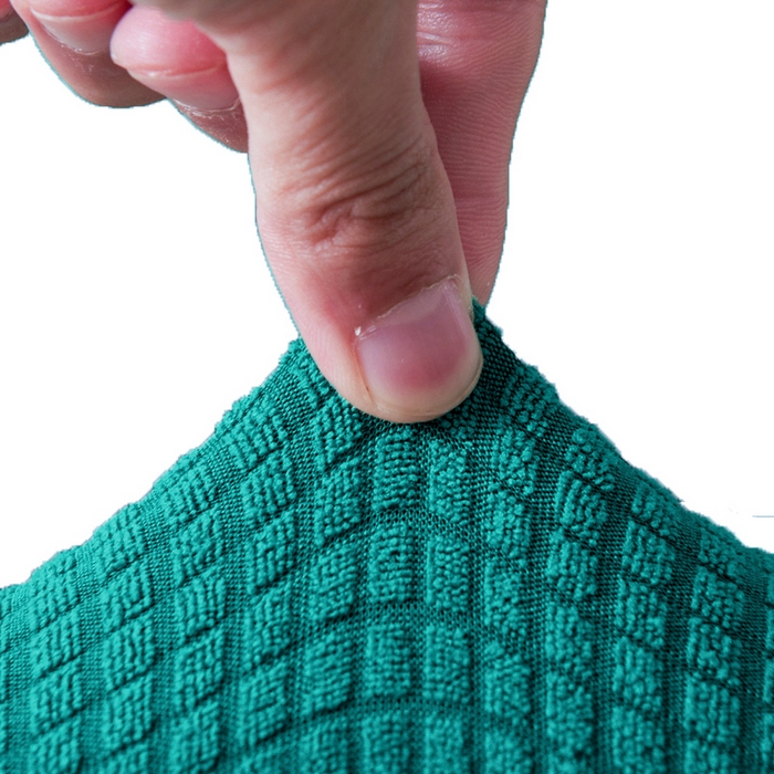 91家纺网 家纺一手货源 找家纺 壹零特色家纺 2025新款弹力玉米粒防水华夫格头枕椅套 豪华办公椅子套 翠绿