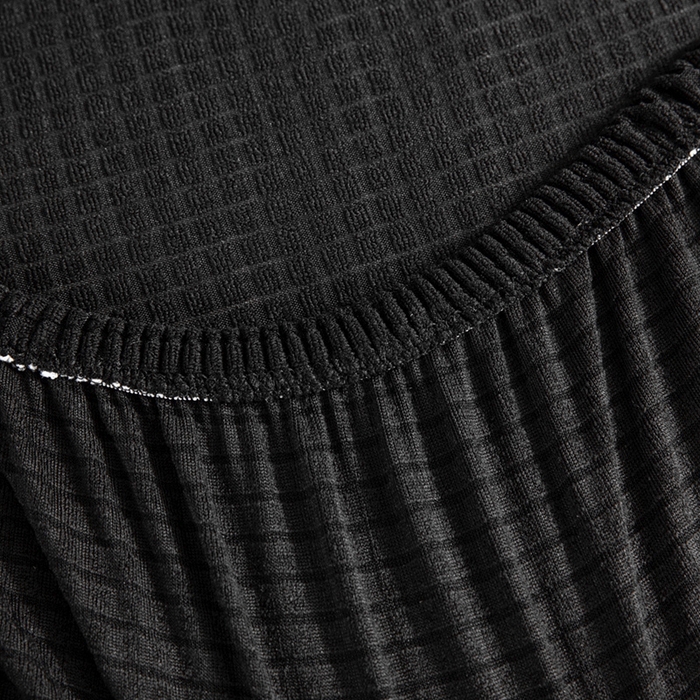 91家纺网 家纺一手货源 找家纺 壹零特色家纺 2025新款弹力玉米粒防水华夫格头枕椅套 豪华办公椅子套 黑色