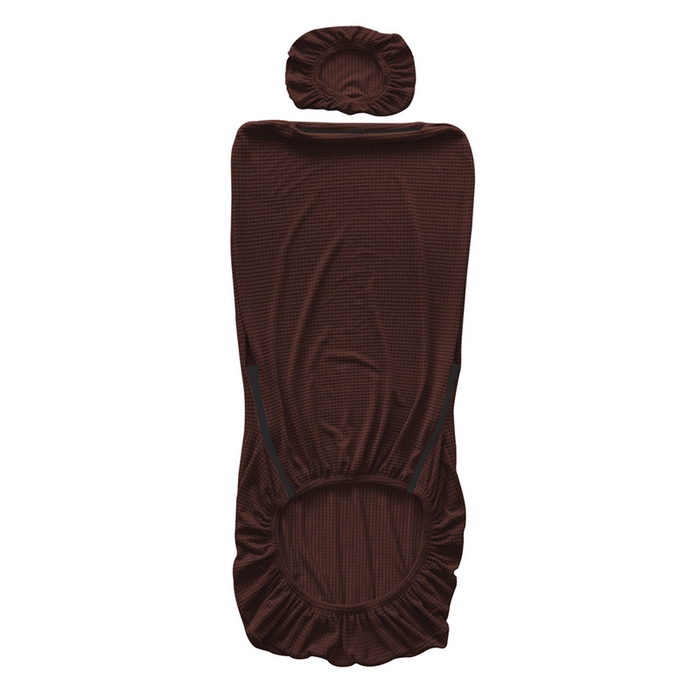 91家纺网 家纺一手货源 找家纺 壹零特色家纺 2025新款弹力玉米粒防水华夫格头枕椅套 豪华办公椅子套 褐色