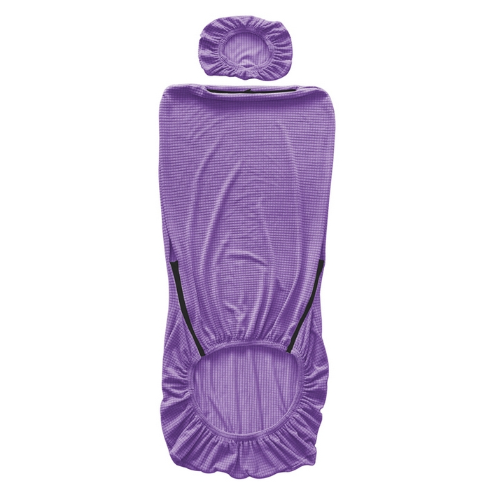 91家纺网 家纺一手货源 找家纺 壹零特色家纺 2025新款弹力玉米粒防水华夫格头枕椅套 豪华办公椅子套 紫色