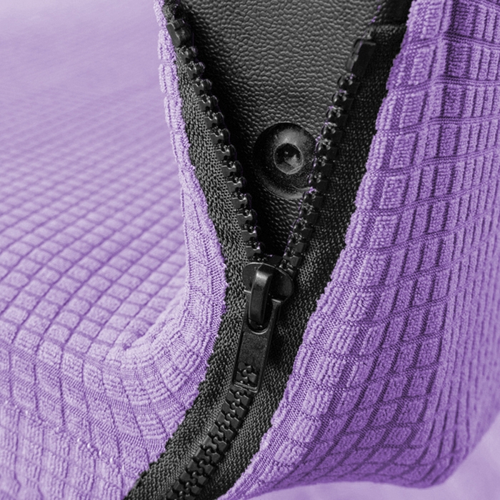 91家纺网 家纺一手货源 找家纺 壹零特色家纺 2025新款弹力玉米粒防水华夫格头枕椅套 豪华办公椅子套 紫色