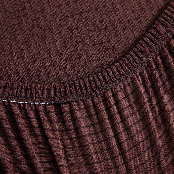 91家纺网 家纺一手货源 找家纺 壹零特色家纺 2025新款弹力玉米粒防水华夫格头枕椅套 豪华办公椅子套 褐色