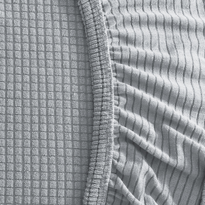 91家纺网 家纺一手货源 找家纺 壹零特色家纺 2025新款弹力玉米粒防水华夫格头枕椅套 豪华办公椅子套 浅灰