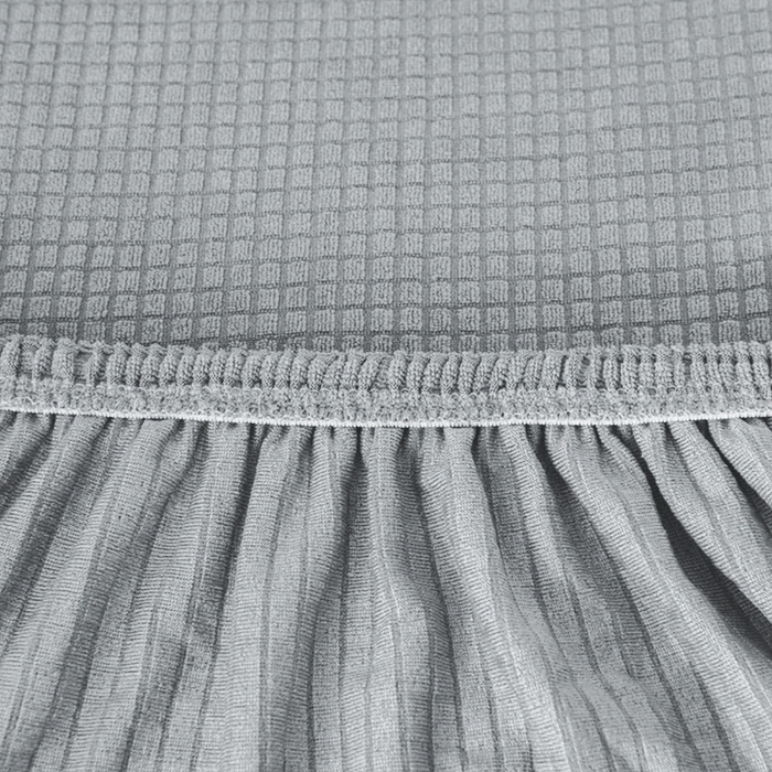 91家纺网 家纺一手货源 找家纺 壹零特色家纺 2025新款弹力玉米粒防水华夫格头枕椅套 豪华办公椅子套 浅灰