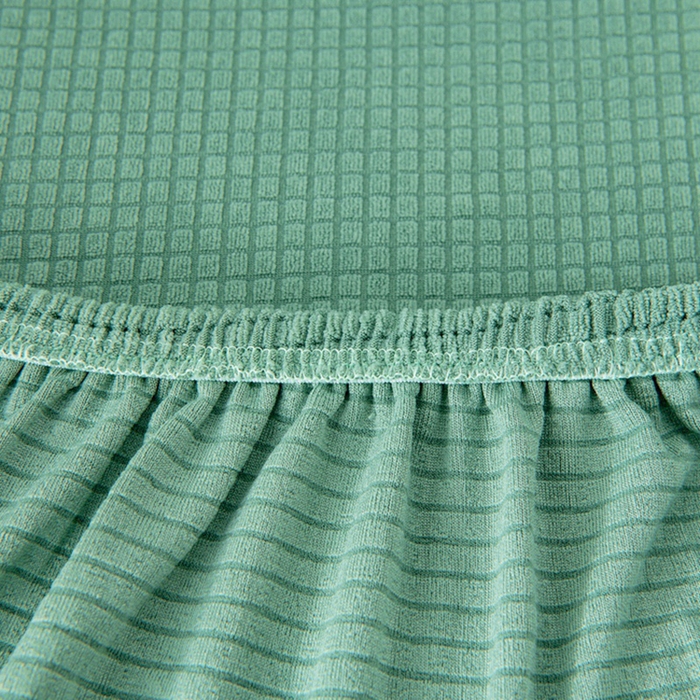 91家纺网 家纺一手货源 找家纺 壹零特色家纺 2025新款弹力玉米粒防水华夫格头枕椅套 豪华办公椅子套 军绿