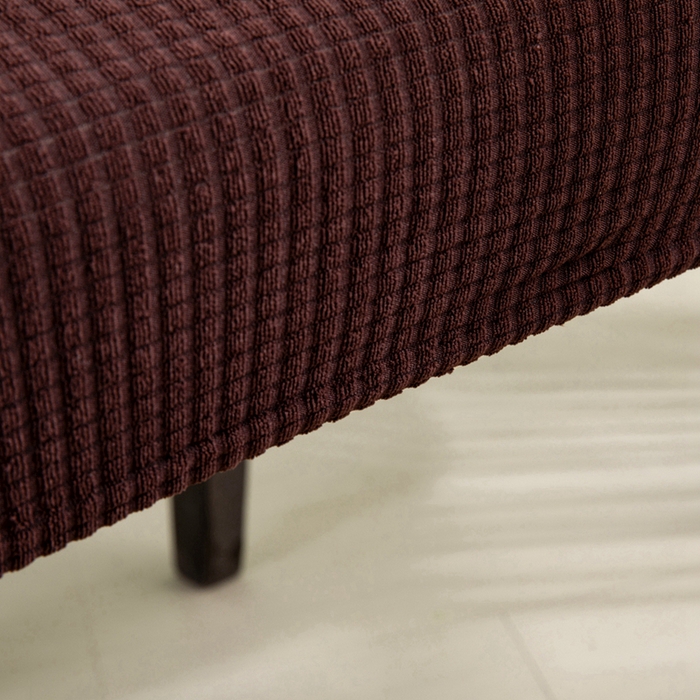 91家纺网 家纺一手货源 找家纺 壹零特色家纺 2025新款弹力玉米粒防水华夫格头枕椅套 豪华办公椅子套 褐色