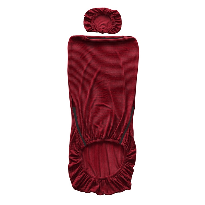 91家纺网 家纺一手货源 找家纺 壹零特色家纺 2025新款弹力玉米粒防水华夫格头枕椅套 豪华办公椅子套 酒红