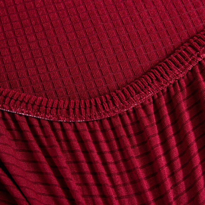 91家纺网 家纺一手货源 找家纺 壹零特色家纺 2025新款弹力玉米粒防水华夫格头枕椅套 豪华办公椅子套 酒红