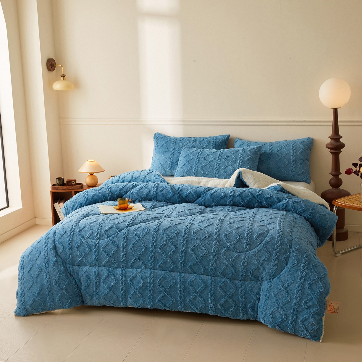 91家纺网 家纺一手货源 找家纺 （总）晓时候 2025新款塔芙绒冬被羊羔绒北极绒加厚被子被芯