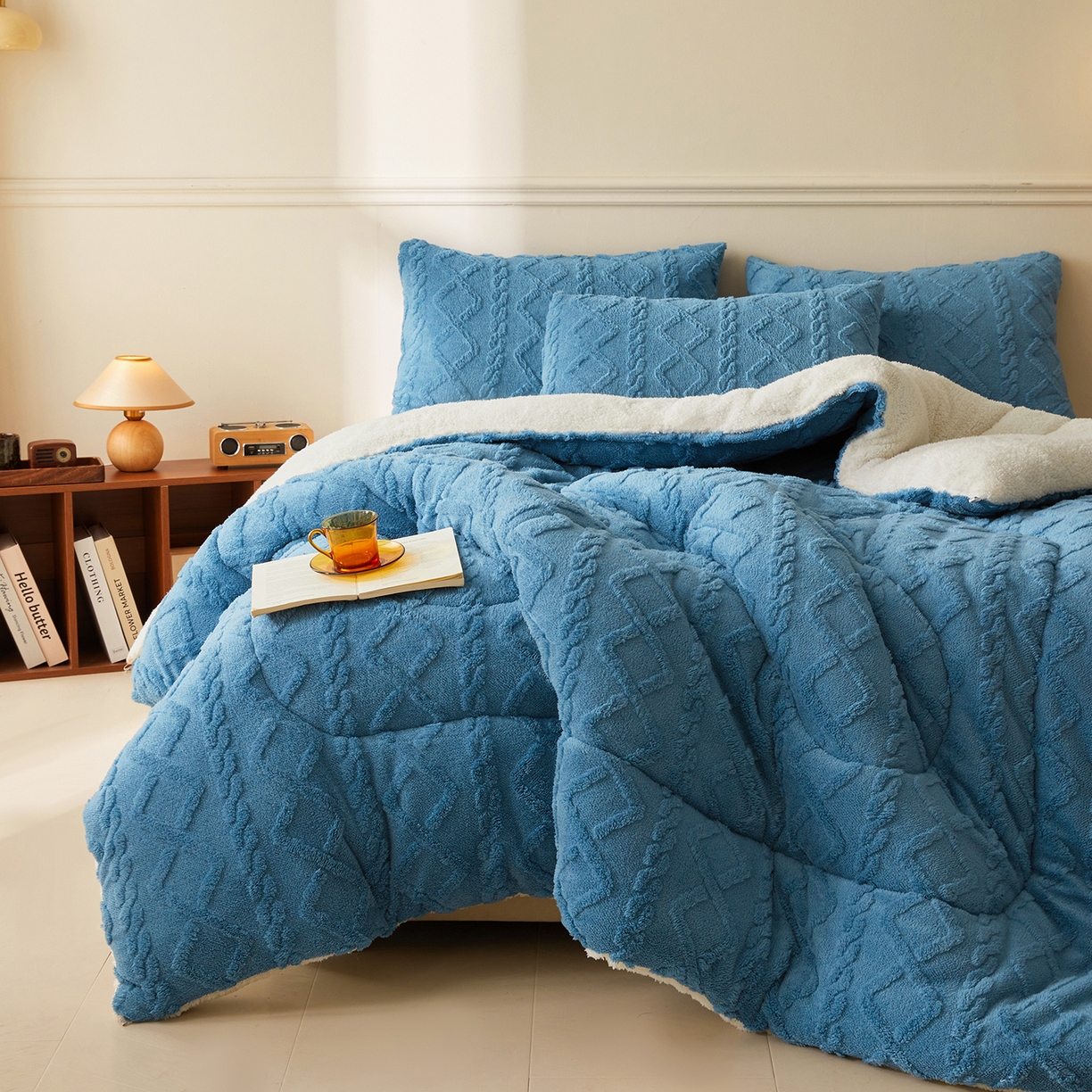 91家纺网 家纺一手货源 找家纺 （总）晓时候 2025新款塔芙绒冬被羊羔绒北极绒加厚被子被芯