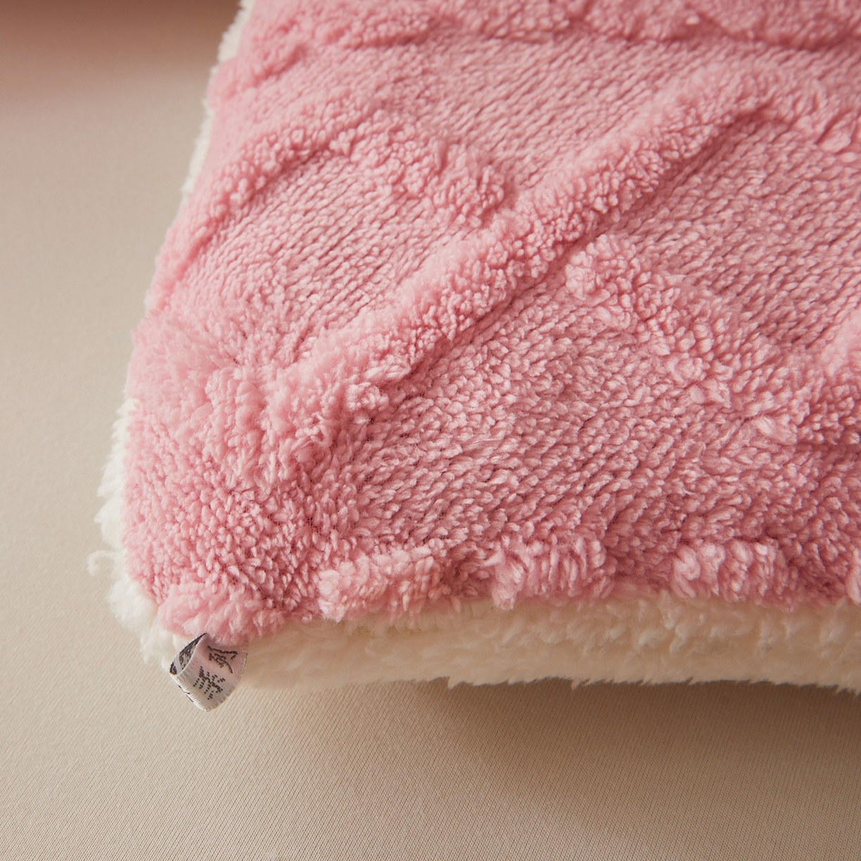 91家纺网 家纺一手货源 找家纺 晓时候 2025新款塔芙绒冬被羊羔绒北极绒加厚被子被芯 豆沙粉