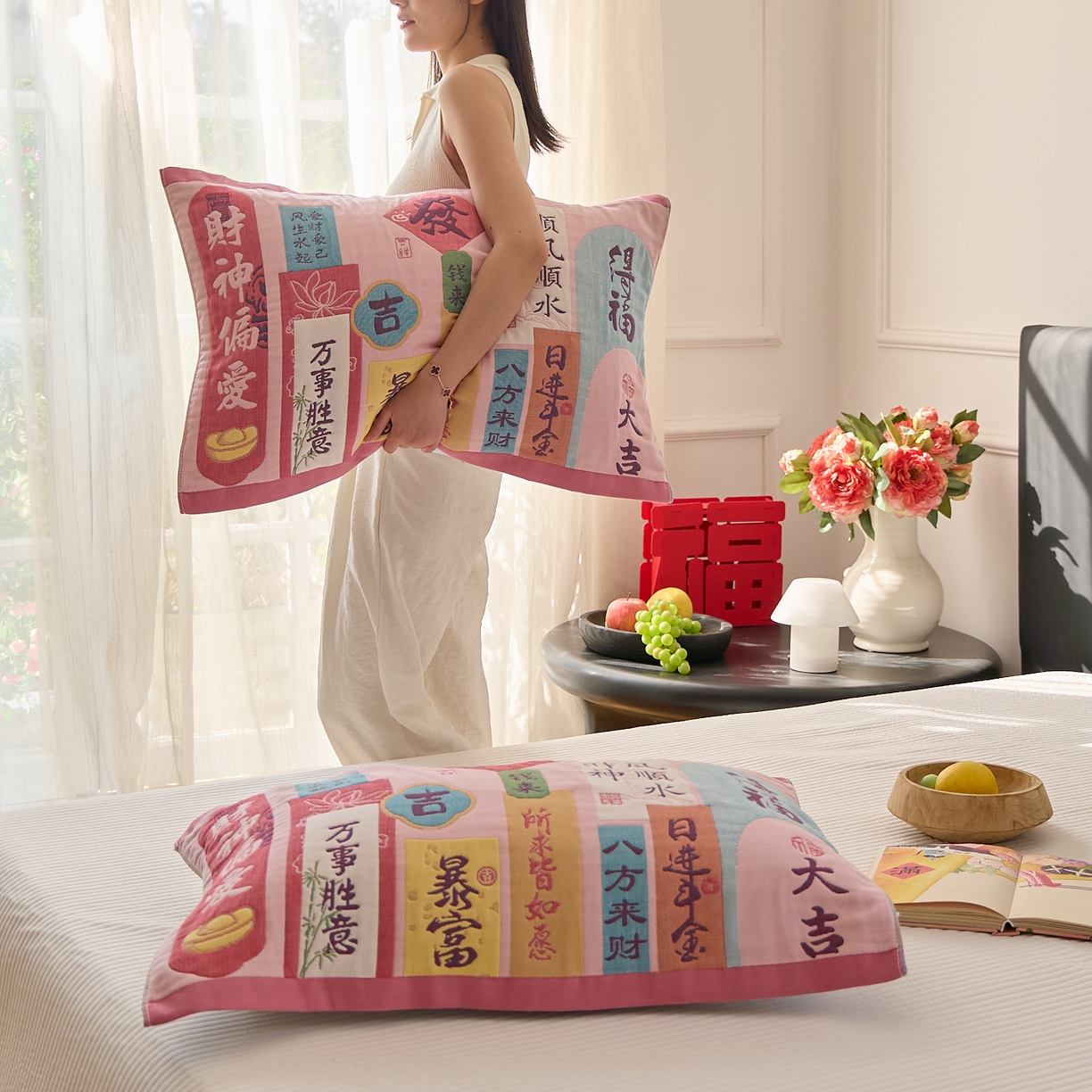 91家纺网 家纺一手货源 找家纺 （总）沐瑟家纺 2025新款纯棉纱布枕巾八层枕巾-發