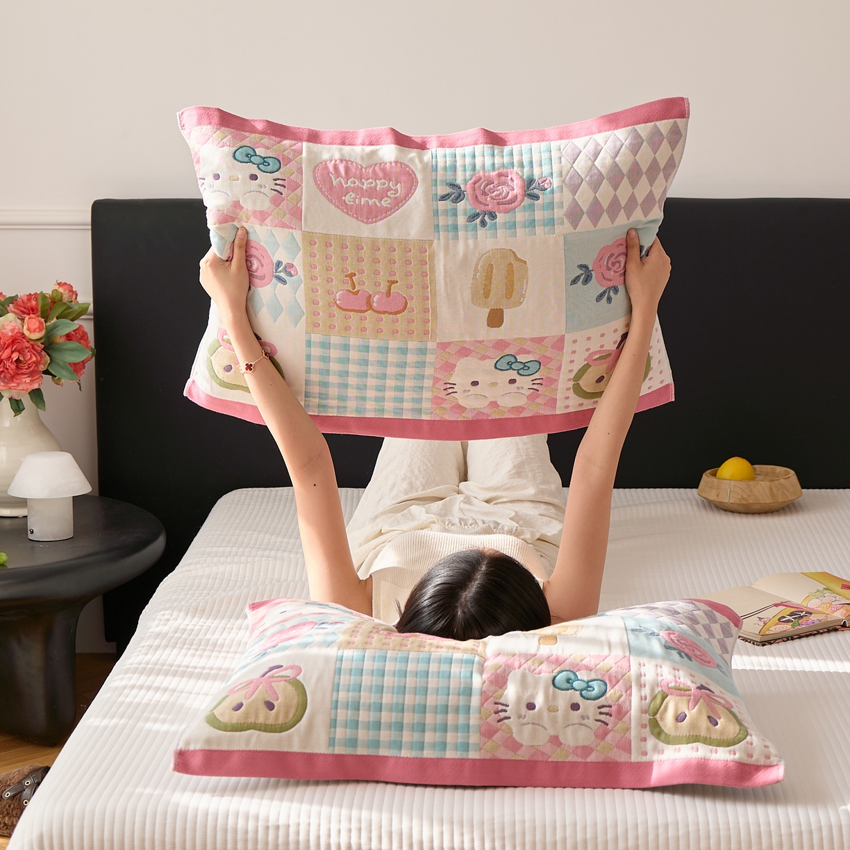 91家纺网 家纺一手货源 找家纺 （总）沐瑟家纺 2025新款纯棉纱布枕巾八层枕巾-發