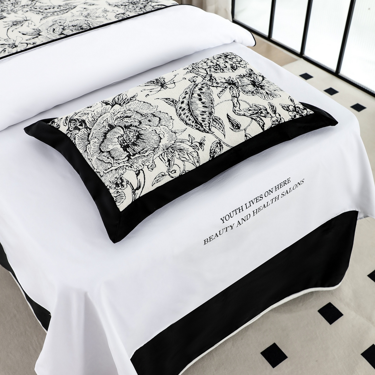 91家纺网 家纺一手货源 找家纺 千姿坊美 容床罩 2025新款秋冬美 容床罩四件套-绮梦花园 绮梦花园