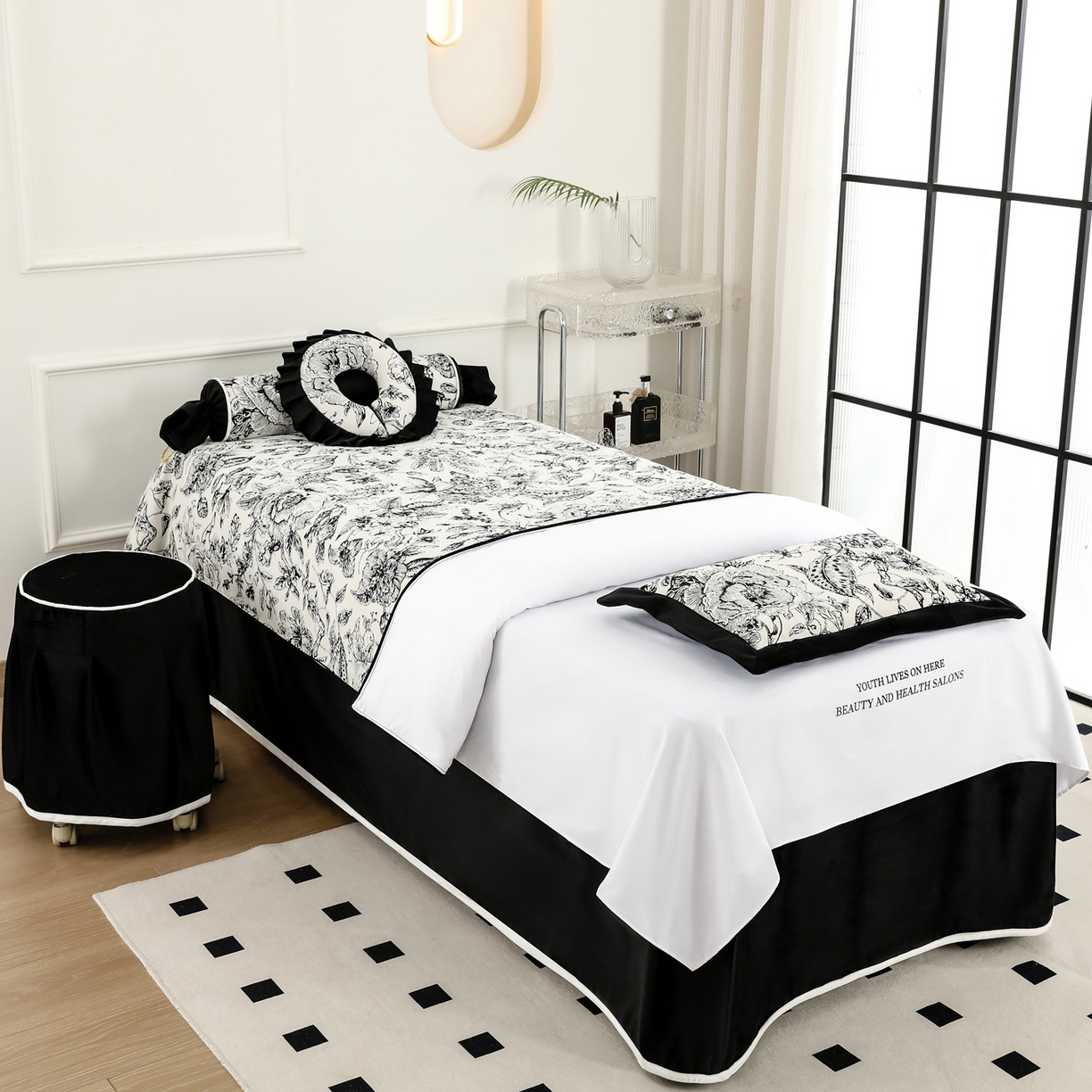 千姿坊美 容床罩 2025新款秋冬美 容床罩四件套-绮梦花园 绮梦花园