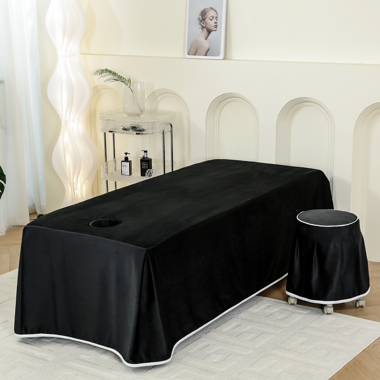 91家纺网 家纺一手货源 找家纺 千姿坊美 容床罩 2025新款秋冬美 容床罩四件套-绮梦花园 竹韵