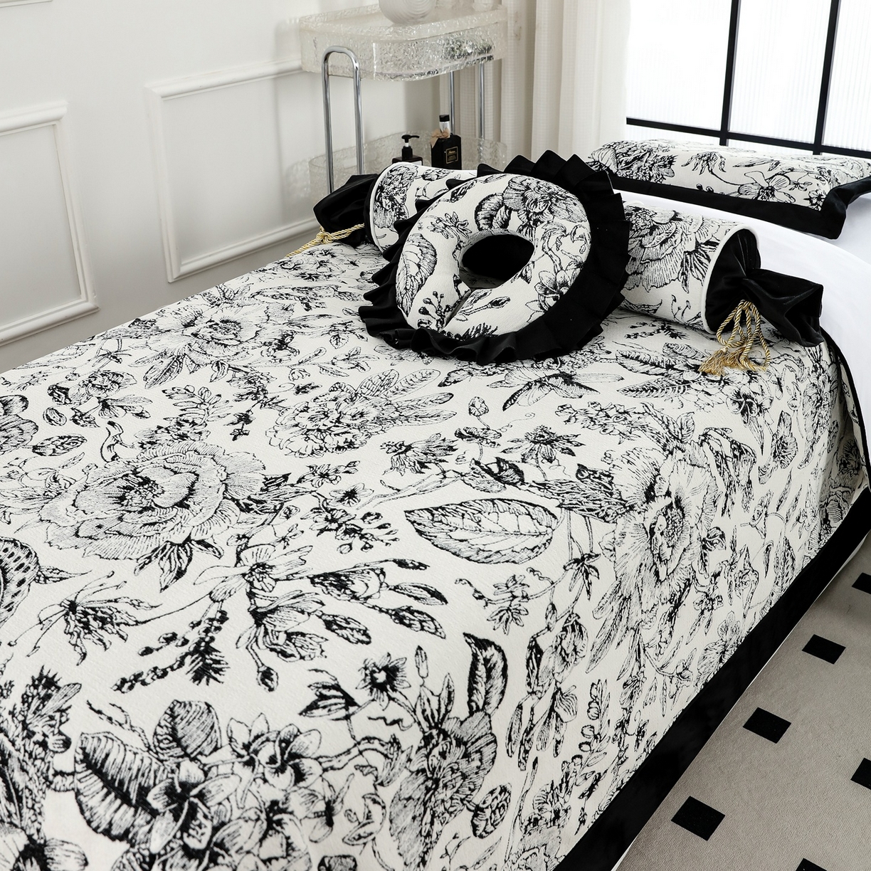 91家纺网 家纺一手货源 找家纺 千姿坊美 容床罩 2025新款秋冬美 容床罩四件套-绮梦花园 绮梦花园