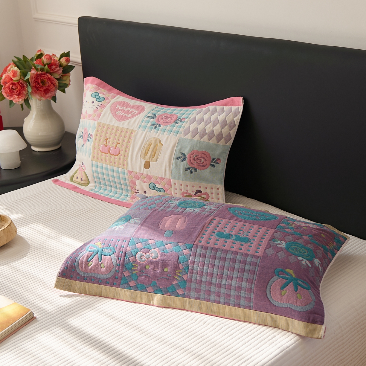 91家纺网 家纺一手货源 找家纺 沐瑟家纺 2025新款纯棉纱布枕巾八层枕巾-發 方格猫