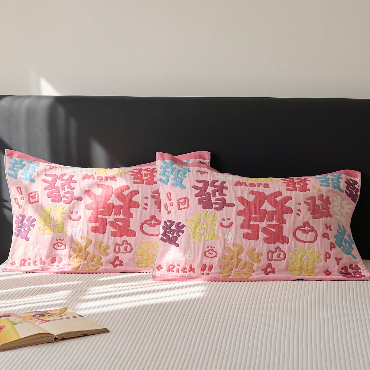 91家纺网 家纺一手货源 找家纺 沐瑟家纺 2025新款纯棉纱布枕巾八层枕巾-發 满發