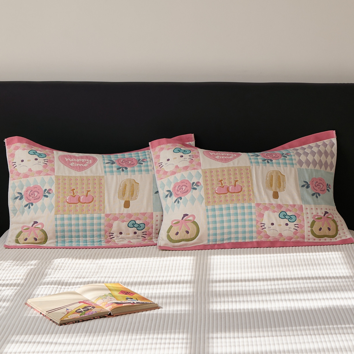 91家纺网 家纺一手货源 找家纺 沐瑟家纺 2025新款纯棉纱布枕巾八层枕巾-發 方格猫