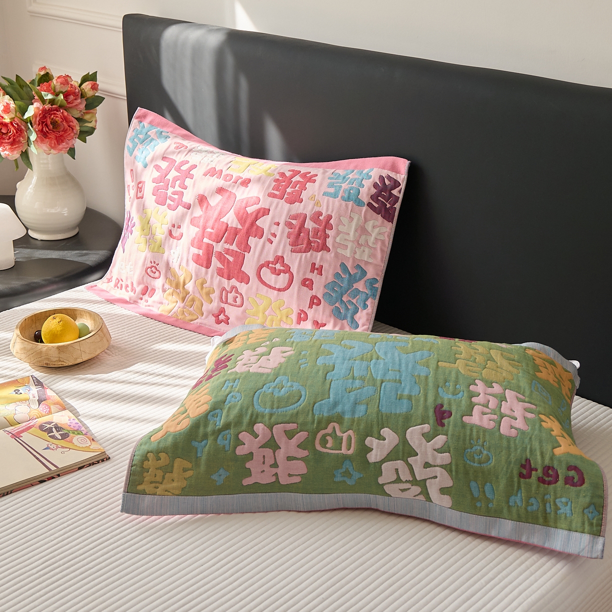 91家纺网 家纺一手货源 找家纺 沐瑟家纺 2025新款纯棉纱布枕巾八层枕巾-發 满發