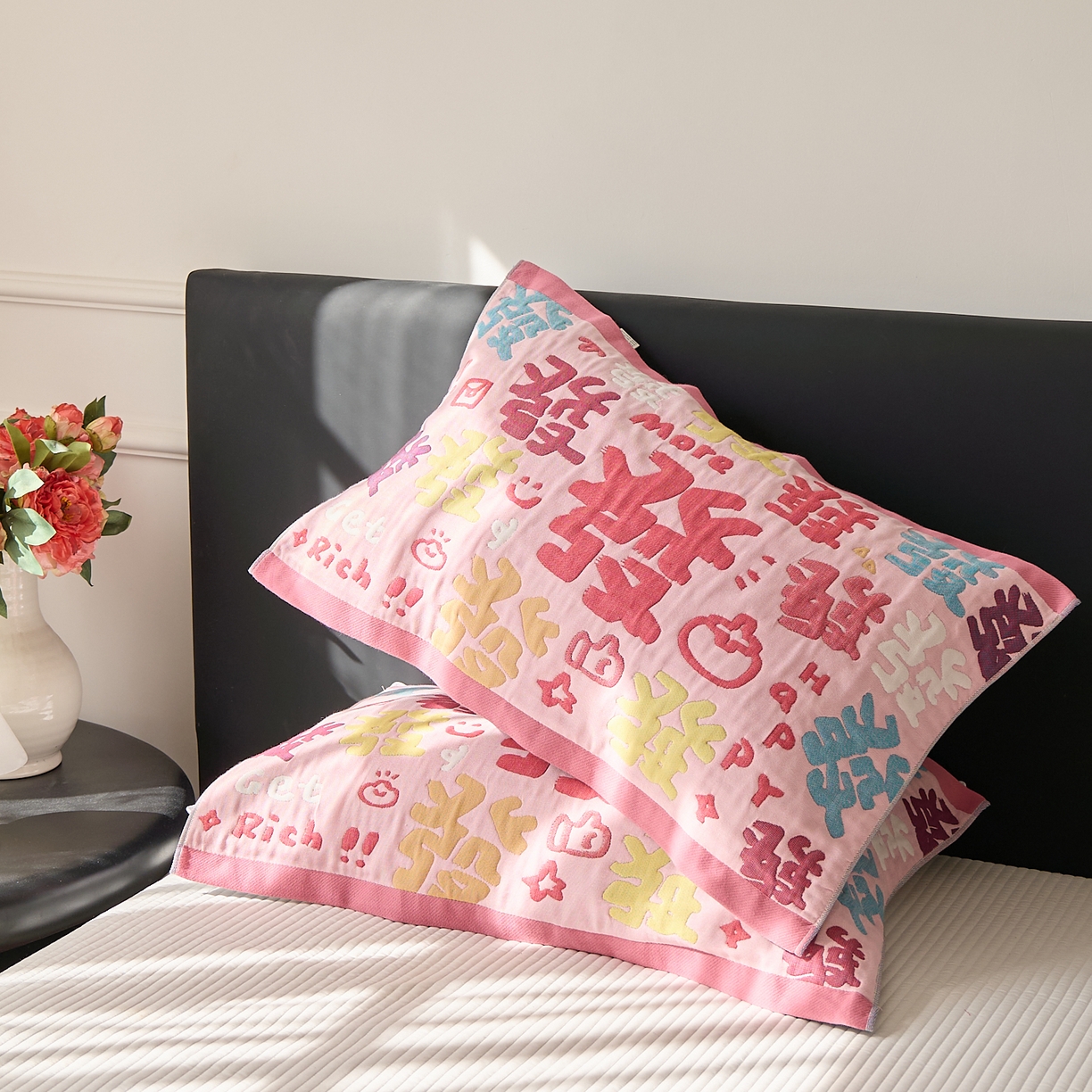 91家纺网 家纺一手货源 找家纺 沐瑟家纺 2025新款纯棉纱布枕巾八层枕巾-發 满發