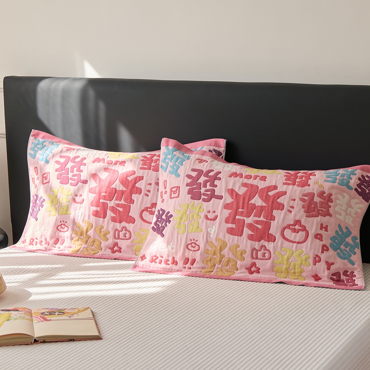 91家纺网 家纺一手货源 找家纺 沐瑟家纺 2025新款纯棉纱布枕巾八层枕巾-發 满發