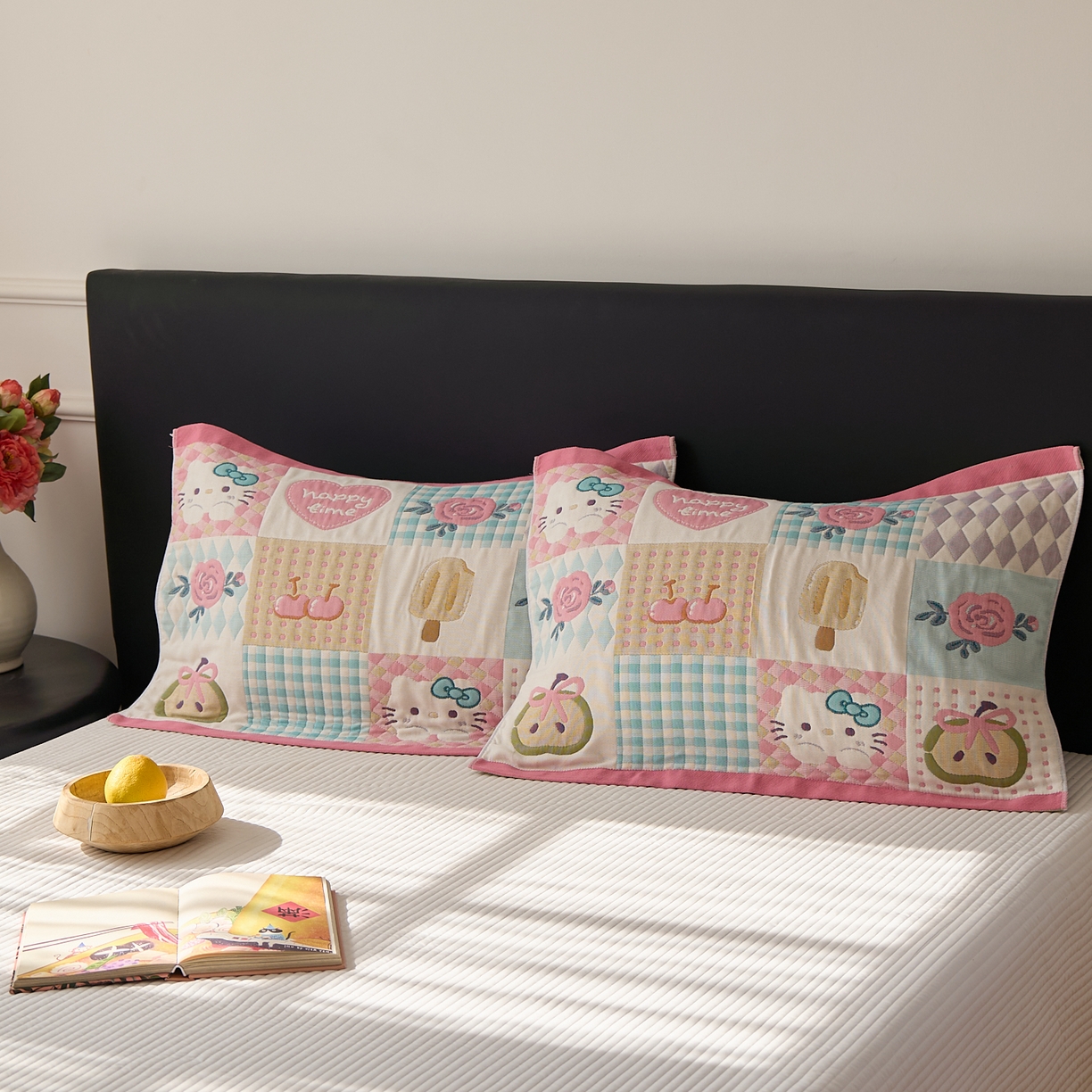 91家纺网 家纺一手货源 找家纺 沐瑟家纺 2025新款纯棉纱布枕巾八层枕巾-發 方格猫