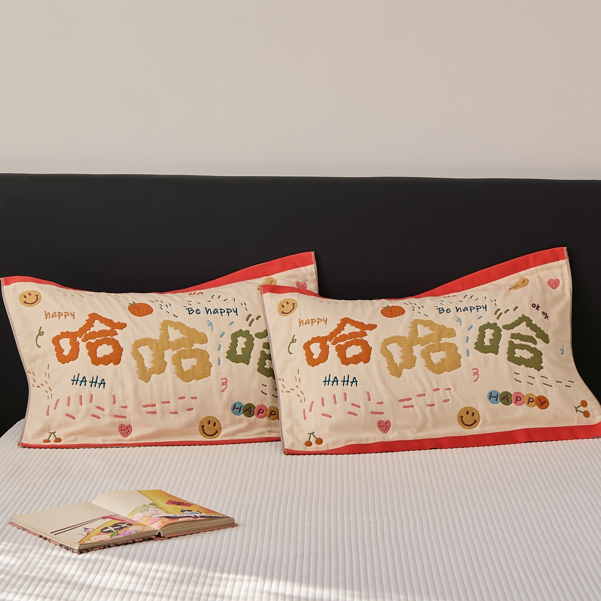 91家纺网 家纺一手货源 找家纺 沐瑟家纺 2025新款纯棉纱布枕巾八层枕巾-發 哈哈哈