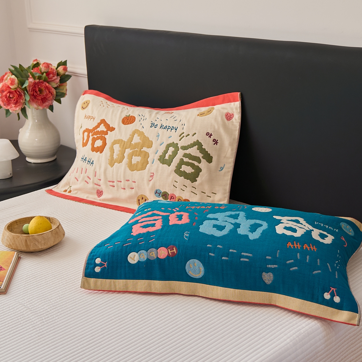 91家纺网 家纺一手货源 找家纺 沐瑟家纺 2025新款纯棉纱布枕巾八层枕巾-發 哈哈哈