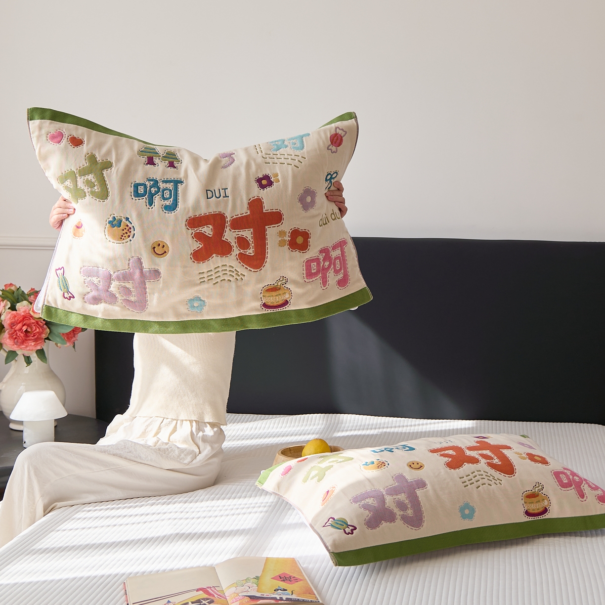 91家纺网 家纺一手货源 找家纺 沐瑟家纺 2025新款纯棉纱布枕巾八层枕巾-發 对对对