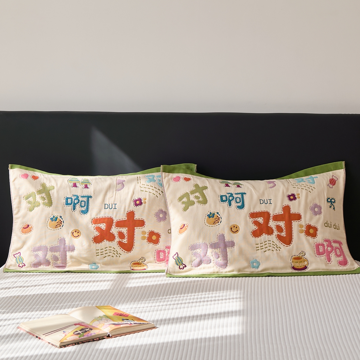 91家纺网 家纺一手货源 找家纺 沐瑟家纺 2025新款纯棉纱布枕巾八层枕巾-發 对对对