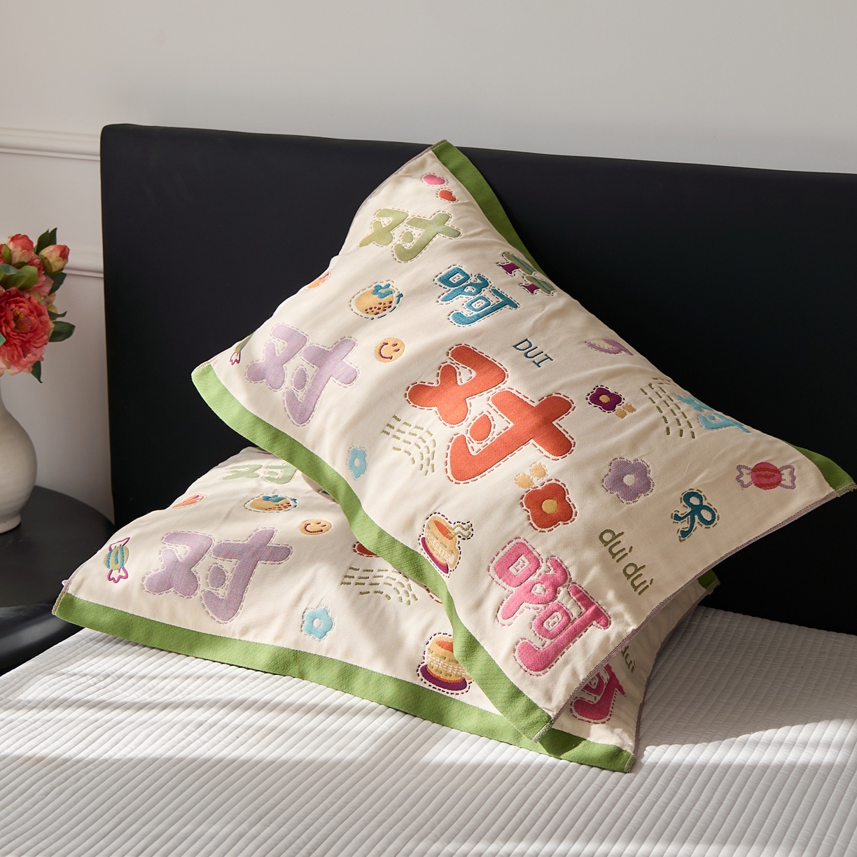 91家纺网 家纺一手货源 找家纺 沐瑟家纺 2025新款纯棉纱布枕巾八层枕巾-發 对对对