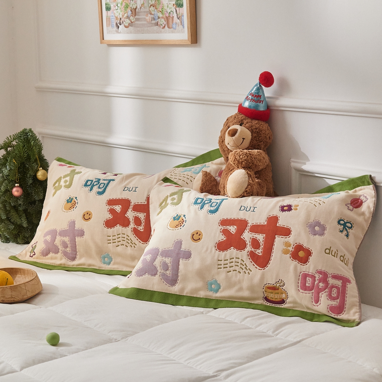 91家纺网 家纺一手货源 找家纺 沐瑟家纺 2025新款纯棉纱布枕巾八层枕巾-發 对对对