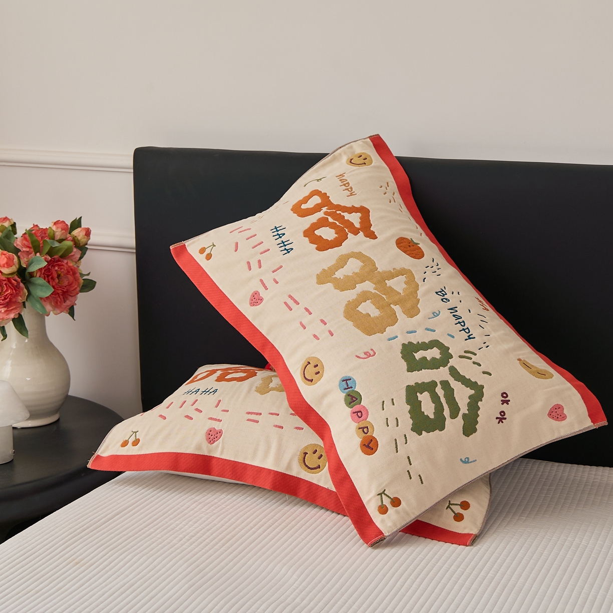 91家纺网 家纺一手货源 找家纺 沐瑟家纺 2025新款纯棉纱布枕巾八层枕巾-發 哈哈哈