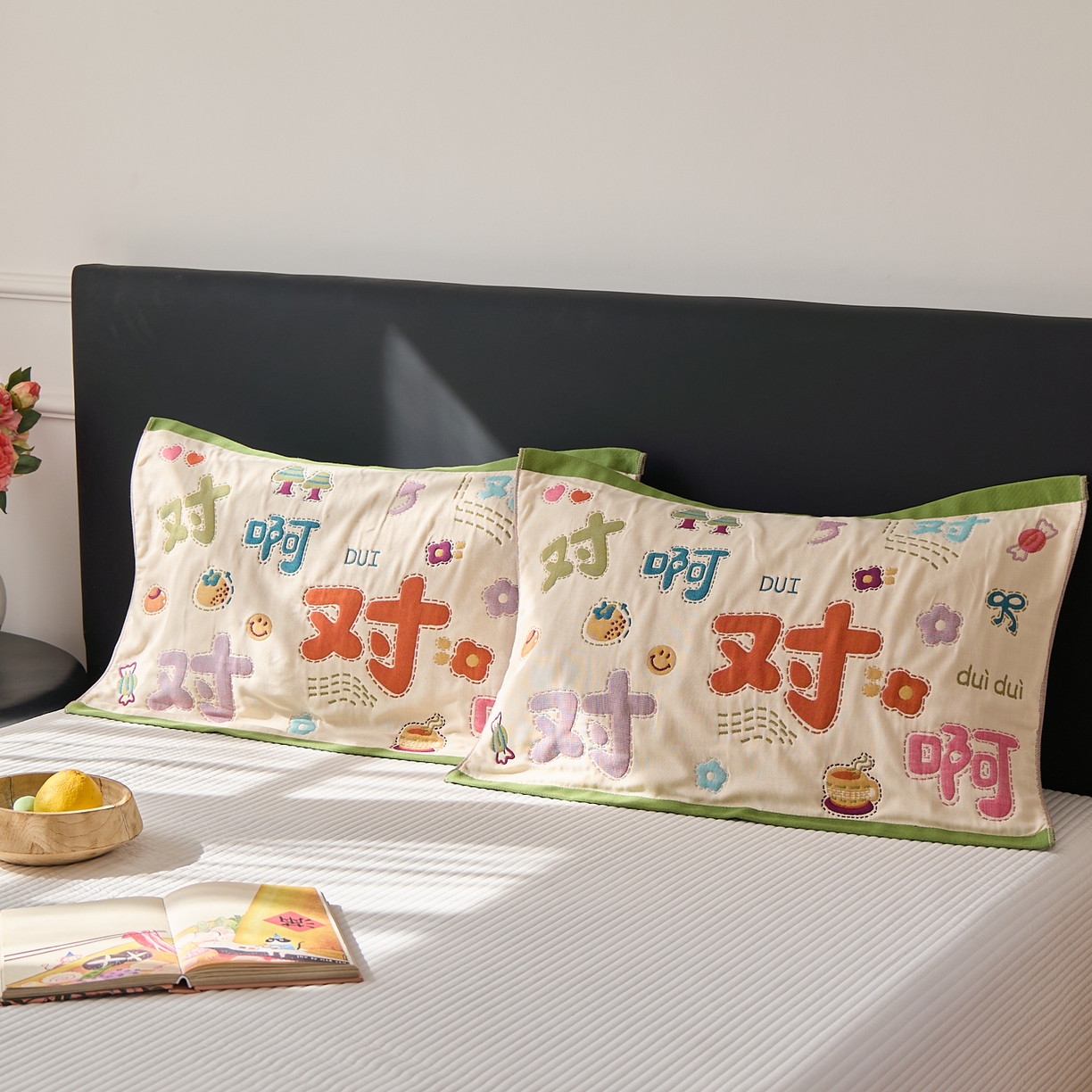 91家纺网 家纺一手货源 找家纺 沐瑟家纺 2025新款纯棉纱布枕巾八层枕巾-發 对对对