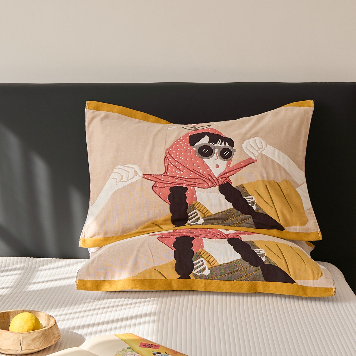 91家纺网 家纺一手货源 找家纺 沐瑟家纺 2025新款纯棉纱布枕巾八层枕巾-發 模特女