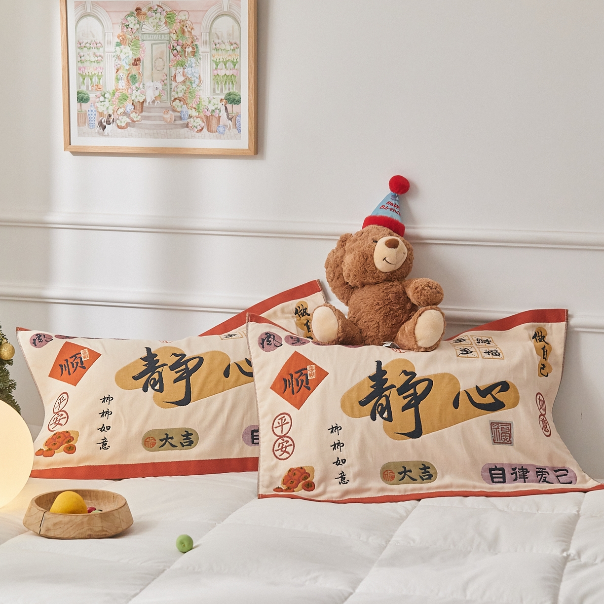 91家纺网 家纺一手货源 找家纺 沐瑟家纺 2025新款纯棉纱布枕巾八层枕巾-發 静心