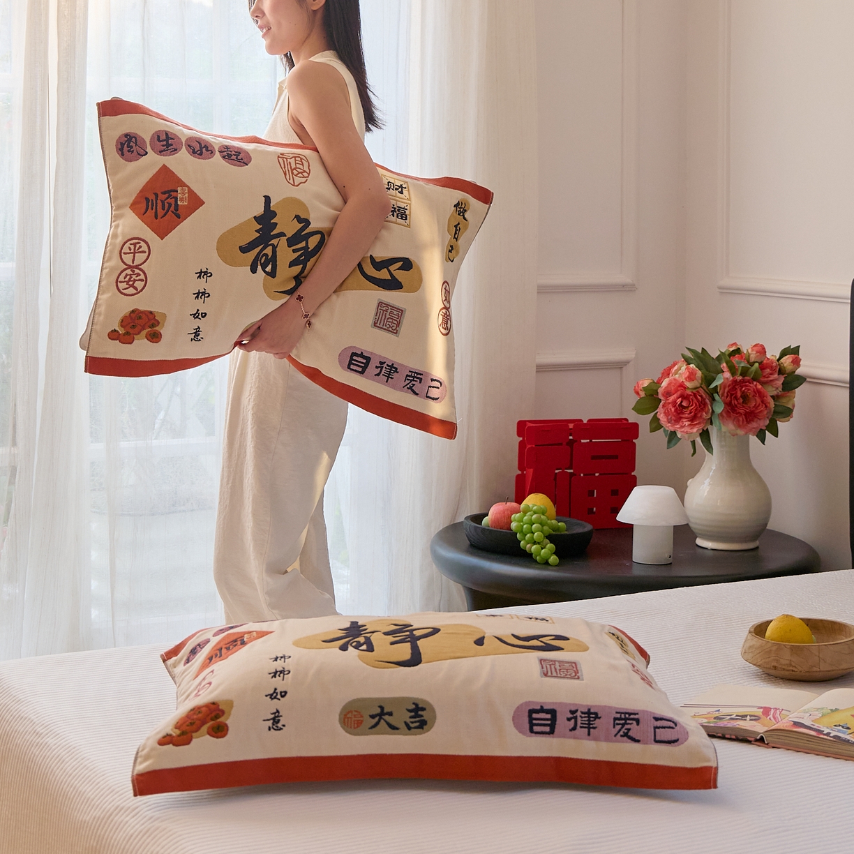 91家纺网 家纺一手货源 找家纺 沐瑟家纺 2025新款纯棉纱布枕巾八层枕巾-發 静心