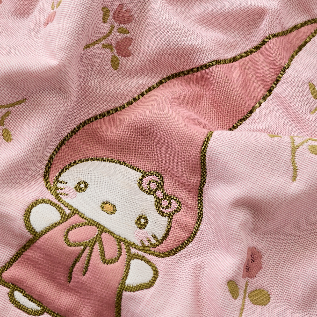 91家纺网 家纺一手货源 找家纺 沐瑟家纺 2025新款纯棉纱布枕巾八层枕巾-發 花香凯蒂